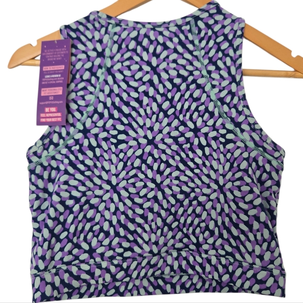 POP Fit Women's Vibrant Purple Crop Top And Leggings Set Size Medium - Picture 2 of 6